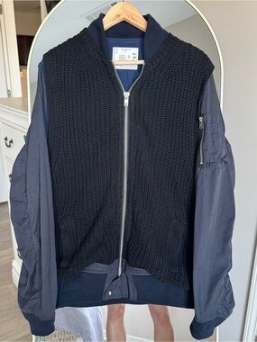 Sacai Men’s SS15 Knit Panel / Docking MA-1 Flight Jacket
